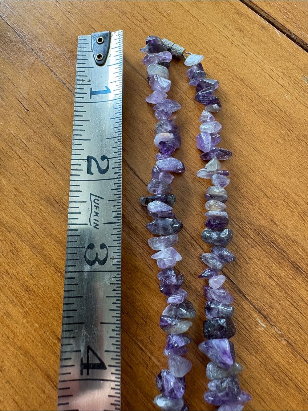 Vintage Amethyst Chip Necklace with Quartz Crystal Pendant – 17” - Picture 9 of 9